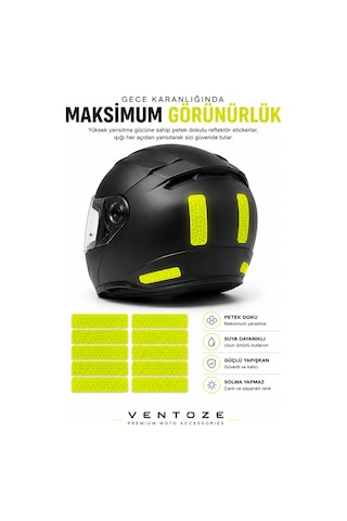 Reflektör Sticker Seti Gece Parlayan Uyarıcı Güvenlik Bandı 10 Adet