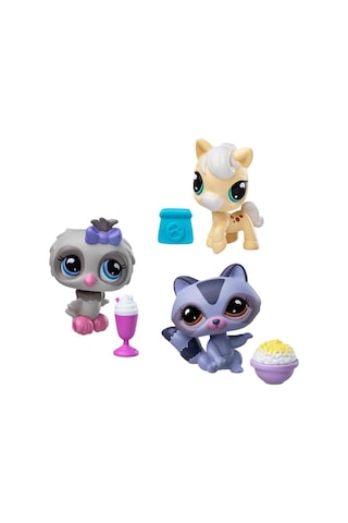 Littlest Pet Shop Minişler 3 Lü Figür Seti S4 Rakun-baykuş-at