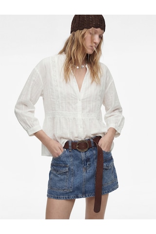 Koton Kargo Cepli Mini Denim Şort Etek Orta İndigo 6sal70031md