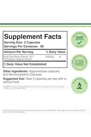 Double Wood Irish Sea Moss High İn Minerals 180 Caps Aromasız