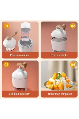 Jialan Manuel Buz Kırıcı Döner Buz Kırıcı Traş Beyaz