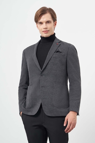 İmza Lacivert Örme Mono Yaka 6 Drop Slim Fit Ceket 1002245152 Lacivert