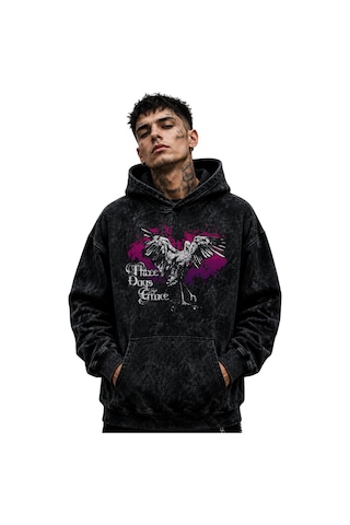 Sevbano Three Days Grace Rock Metal Müzik Grubu Baskılı Unisex Oversize Y Siyah