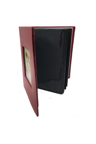 Premium 4x6 10x15 100'lük Fotoğraf Albüm Kırmızı Resim Albümü Kare Desenli