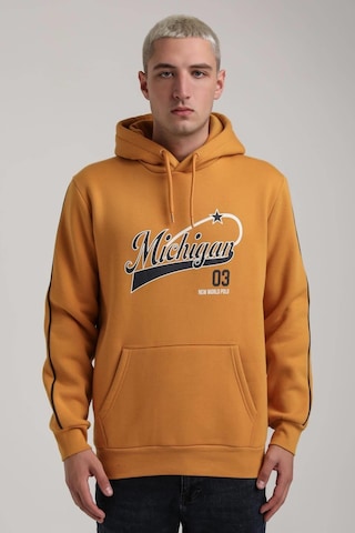 Kapüşonlu Hardal Slim Fit Full-zip Sweatshirt 24fwm64079 HARDAL Hardal