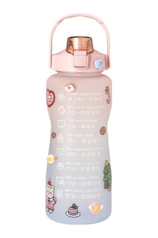 Novahub Ölçekli Motivasyonlu Su Şişesi Bpa-free Fda 2000 Ml Mavi Pembe 538013626 615