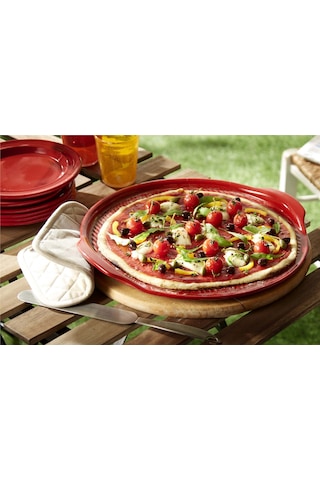 Emile Henry Pizza/fırın Kabı Yuvarlak 40 Cm Kırmızı/burgundy -347614 - Siyah
