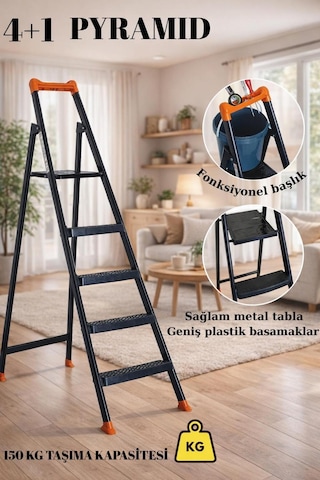 Ze Zigana Ev Gereçleri Pyramıd 4+1 Plastik Basamaklı Lüks Merdiven Ze Zigana Ev Gereçleri Pyramıd 4+1 Plastik Basamaklı Lüks Merdiven
