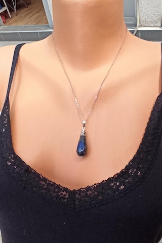 Damla Kesim Labradorit Kolye 657 Mavi