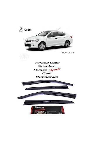 Citroen C-Elysee Sunplex Cam Rüzgarlığı Mugen 4'Lü