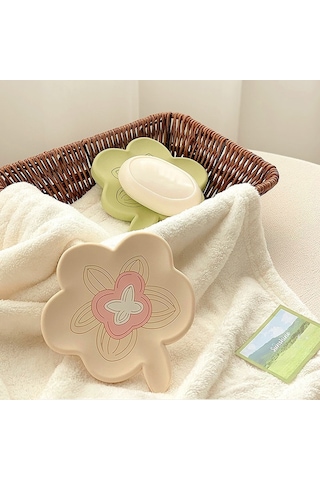 Banyo İnfüzyonlu Silikon Sabunluk Ev Tipi Kaymaz Sabun Drenaj Tutucu Yeşil