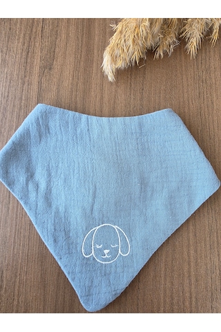 Sleepy Puppy Nakışlı Müslin Bandana Önlük İndigo