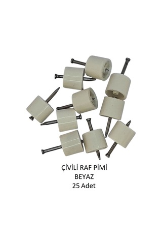 Çivili Raf Pimi Beyaz 25 Adet Beyaz