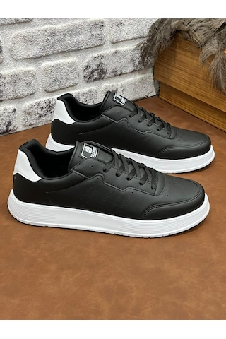 Ortopedik Büyük Numara Rahat Hafif Yumuşak Dark Step Erkek Spor Ayakkabı Siyah Beyaz