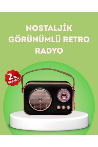 Nostaljik - 179 - Retro Radyo Bluetooth, Usb Ve Fm Özellikli - Csmo-tex - Şık Tasarım