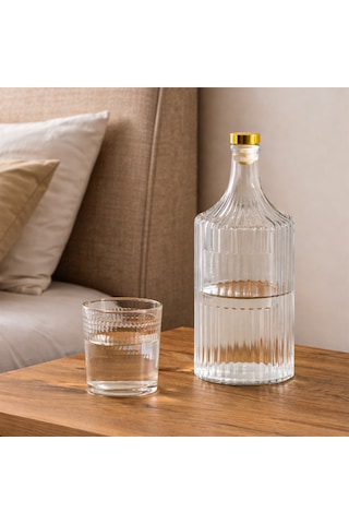 Porsima Viking 18114 2li 1000 Ml Cam Şişe Yağlık Sirkelik Çift Kapaklı Gold Altın