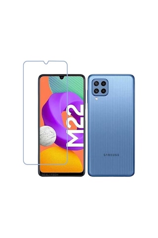 Samsung Galaxy M22 İle Uyumlu Ekran Koruyucu Şeffaf Temperli Kırılmaz Cam Ekran Koruyucu