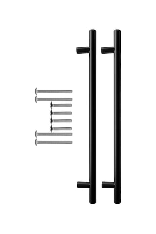Mutfak Ve Banyo Dolabı Kapakları Ve Çekmeceler İçin Metal Kulp Paslanmaz Mobilya Dolap Kulbu 224mm Mat Siyah 2 Adet