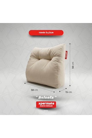 Belsofa Bel Ve Sırt Destek Yastığı Kanepe, Berjer, Tv Ve Oyuncu Koltuğu İçin Sırt Yastığı Bej