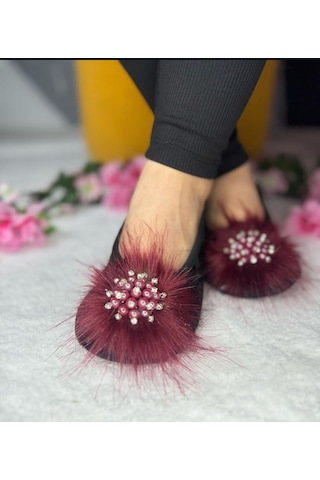 Bena Babet Siyah Babet Bordo Tüy Pırlanta