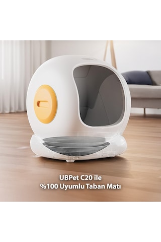 Ubpet C20 Akıllı Kedi Tuvaleti Uyumlu Silikon Taban Matı Antibakteriyel, Koku Yapmaz, Kolay Temizlik, Gri