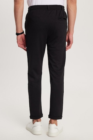 Tudors Erkek Slim Fit Pamuklu Beli Bağlamalı Yan Cepli Katlamalı Paça Jogger Siyah Pantolon-33811 Siyah
