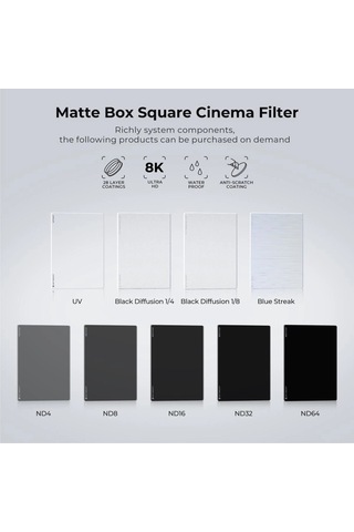 K&f Nano-x Black Mist 1/8 4x5.65 Filtre Tilta Ve Smallrig Ve Diğer Matbox İle Uyumlu 4mm Hd Optik C