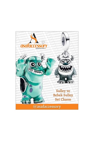 Sulley Ve Bebek Sulley Set Charm Gümüş Sulley Ve Bebek Sulley Set Charm Gümüş