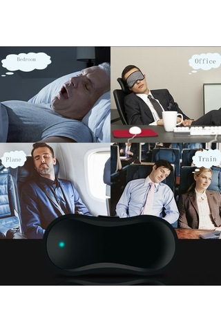 Dofolink Ems Kas Stimülasyonlu Uyku Kaliteli Anti Horlama Cihazı - Taşınabilir, Elektrikli, Konforlu Uyku Sağlayıcı Siyah