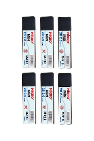 Mikro Kalem Ucu 2.0mm 2b Mikro 2b Kalem Ucu 2mm Siyah 6 Adet