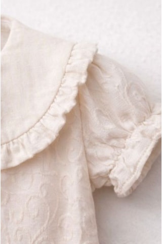 Baby Corner Fırfırlı Bebe Yaka Kız Bebek Elbise Bej