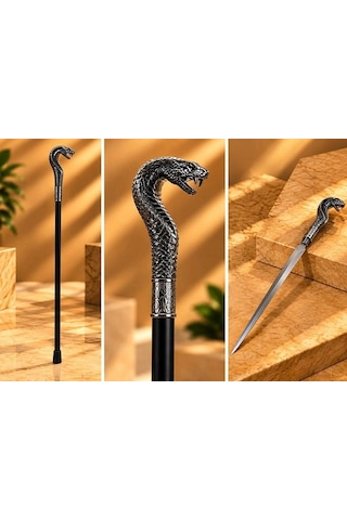 Premium Kobra Başlı Kılıçlı Baston Aksesuar Tasarım Giriş