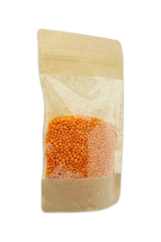 13X22.5X7 Kraft Geniş Pencereli Kilitli Doypack 50 Adet