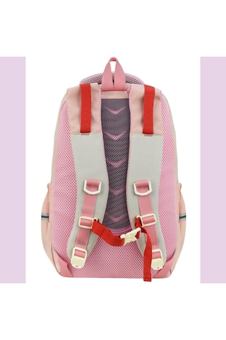 Ortopedik Ultra Lüx Büyük Boy 45 32 25 Cm Su Geçirmez Laptop Bölmeli Sırt Çantası Pembe