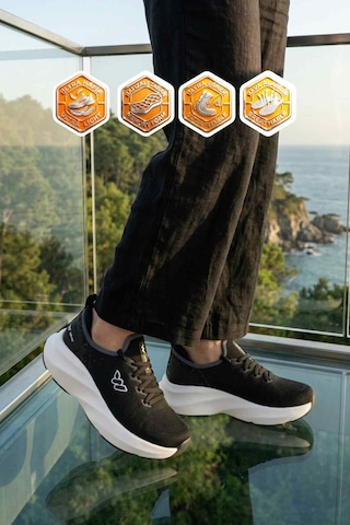 Walkway Flexnova G Siyah-beyaz Memory Foam Unisex Spor Ayakkabı SİYAH-BEYAZ