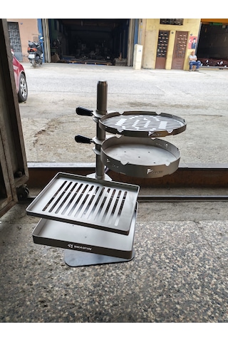 Bravon Outdoor Taşınabilir Kamp Mangalı , Paslanmaz Mangal , Ateş Çukuru,hepsi Bir Yerde,yuvarlak - Dikdörtgen Set