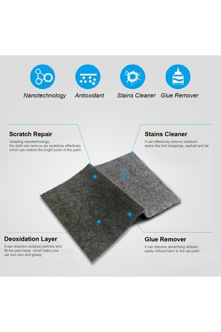 5 Adet Nano Bez Araba Çizikleri İçin Su Lekeleri Tutkal K18977