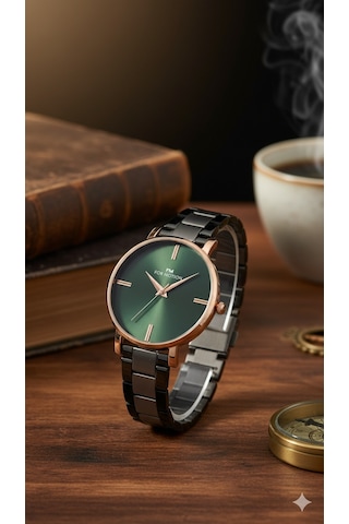 For Motion Kadın Kol Saati Altın Renk, Yeşil Kadran - Fm.b01537m.05, 2 Yıl Garantili Altın