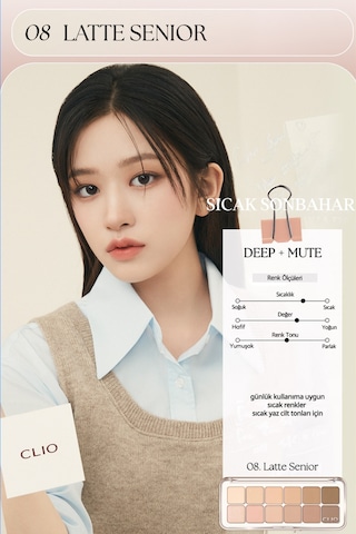 Clio Hafif Dokulu Yoğun Renklere Sahip Göz Farı Paleti 08 Latte Senior