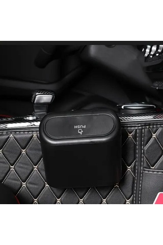 Araç İçi Takılarak Sabitlenebilen Mini Kapaklı Çöp Kovası 5372 .