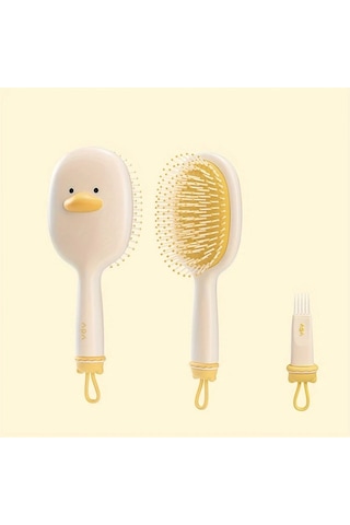 Elmpaly Sarı Renkli Anti-statik Ayı Yüz Tasarımlı Yumuşak Fırça Saç Açma Ve Masaj Tarak