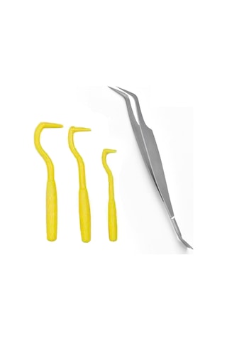 Geekyou Evcil Hayvan İçin Çift Uçlu Çelik Kenar Tık Çıkarıcı Seti - 3 Plastik + 1 Çelik İplikçı - Hızlı Ve Güvenli Kene/kurt Temizliği