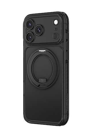 Apple iPhone Uyumlu 18 Pro Max Kılıf M-safeli Airbag Standlı Lens Korumalı Amazingthing Titan Pro Magspin Siyah