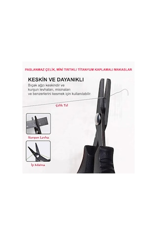 Tırtıklı Titanyum Kaplama Renkli Mini Lrf İp Makası
