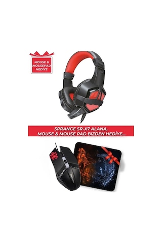 Sr-x7 R 108 Db/mw Pc Oyuncu Kulaklığı Mouse & Mousepad li