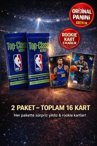Panini Nba Top Class 2024 Koleksiyonluk Basketbolcu Kartları + 2 Paket 16 Adet Kart