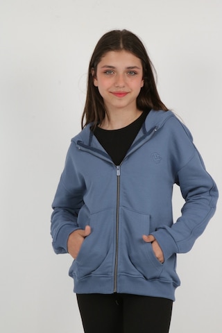 Toontoy Kız Çocuk Nakışlı Hırka İndigo