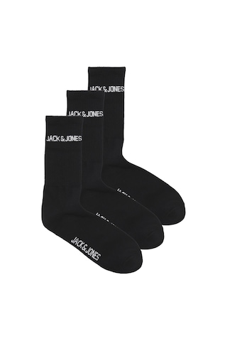 Jack & Jones Erkek Logo Detayli 3'lü Çorap Paketi - 12260083 Black