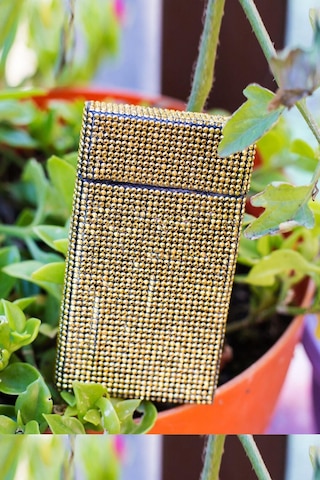 Nesgıft Kadın Gold Swarovski Taşlı Ince Uzun Sigara Kutusu