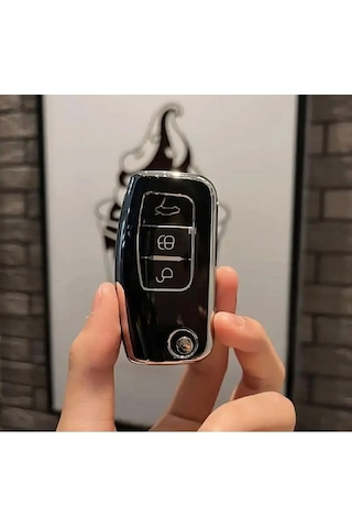 Lüx Ford Focus,fiesta,mondeo,cmax,courier Nano Yüksek Kalite Anahtar Kılıfı 3 Buton Siyah Gümüş Renk